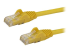 StarTech.com 100ft CAT6 Ethernet Cable, 10 Gigabit Snagless RJ45 650MHz 100W PoE Patch Cord, CAT 6 10GbE UTP Network Cable w/Strain Relief, Yellow, Wiring is UL Certified/TIA - Rechte hoek