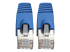 Eaton Tripp Lite Series Cat6a 10G Snagless Shielded STP Ethernet Cable (RJ45 M/M), PoE, Blue, 30 ft. (9.14 m) - Close-up