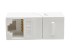 Eaton Tripp Lite Series Cat6a Straight-Through Modular In-Line Snap-In Coupler w/90-Degree Down-Angled Port, White (RJ45 F/F) - Voorkant