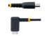StarTech.com 15cm USB-C Oplaadkabel, Haakse USB-C Kabel, 60W PD 3A, Zwart - Voorkant