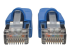 Eaton Tripp Lite Series Cat6a 10G Snagless Shielded STP Ethernet Cable (RJ45 M/M), PoE, Blue, 25 ft. (7.62 m) - Close-up